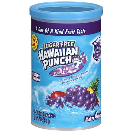 Hawaiian Punch Wild Purple Smash Sugar Free Drink Mix Packets, 2ct
