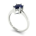 thumbnail image 2 of 1.5 ctw Solitaire Anniversary Ring for Women | Pear Cut Simulated Blue Sapphire | Hyperallergenic Solid 18K White Gold, 2 of 5