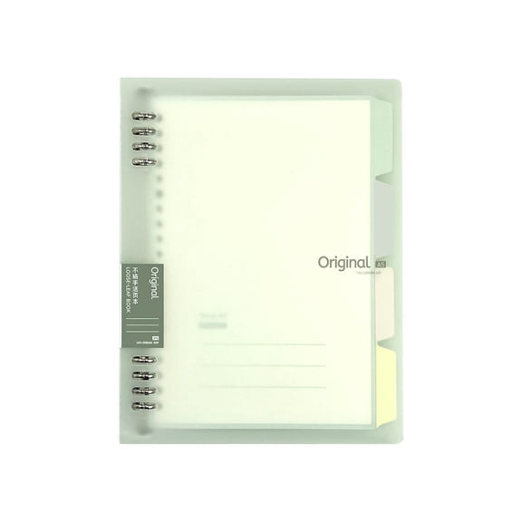 Lksixu 8 Ring Binder Notebook, Frosted PVC Softcover A5 Lined Writing Notebook with Tabs, Refillable 120 Pages Thicken Ruled Paper Loose Leaf Journal Notepad Office Supplies for Work Travel