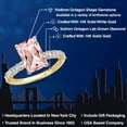 thumbnail image 2 of Gem Stone King 14K Two Tone Gold Peach Nano Morganite and Lab Grown Diamond Engagement Ring for Women | 3.92 Cttw | Octagon 10X8MM | Gemstone October Birthstone | Size 8, 2 of 6