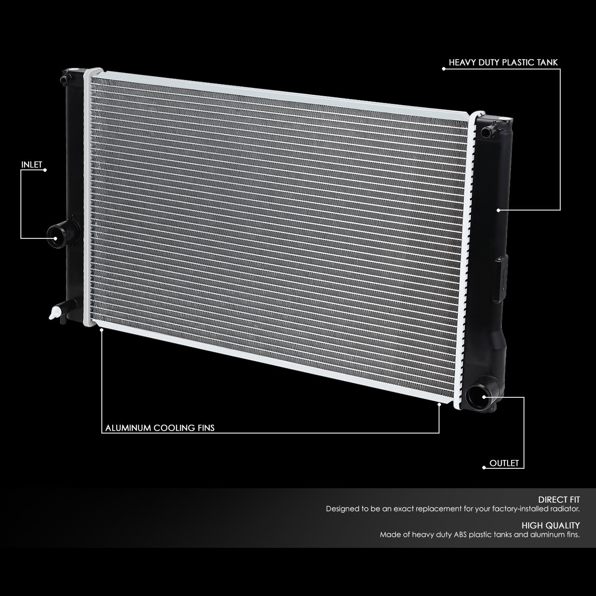 DNA Motoring OEM-RA-13119 Aluminum Radiator For 2010-2016 Lexus CT200H Toyota Prius V/ Plug-In 11 12 13 14 15 11 12 13 14 15