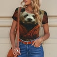thumbnail image 6 of Fotbe Jungle Meditating Panda Women's Crew Neck Short Sleeves Bodysuit Tops Round Neck Slim Sleeveless Soft Comfortable Basic-Medium, 6 of 7
