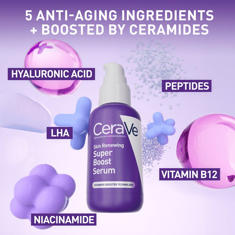 CeraVe Skin Renewing Super Boost Serum, 1.7 fl oz, Unisex