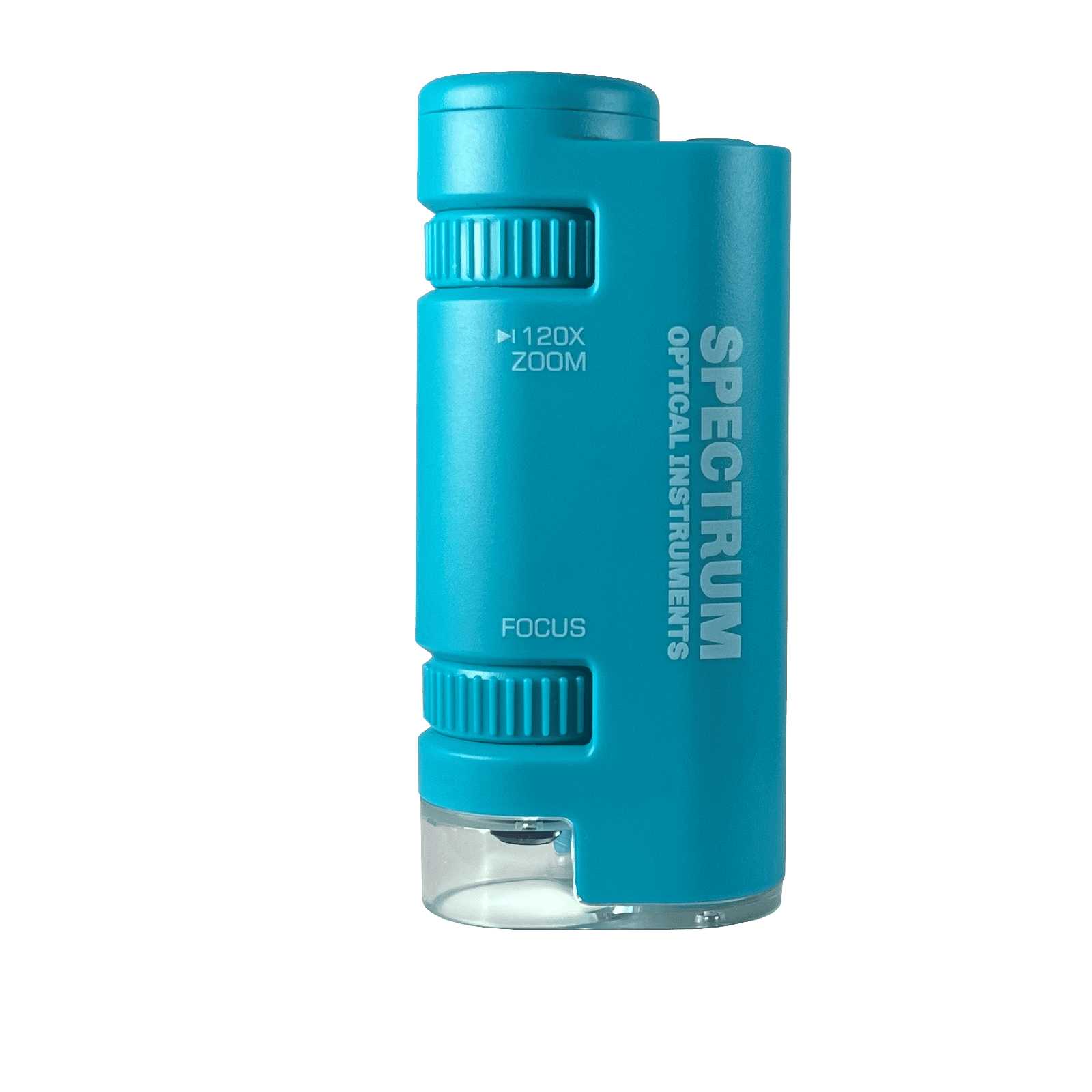 EasyMicro 60X-120X LED Lighted Zoom Microscope (Blue) with specimen slides (2X) and protective bag, Blue, Spectrum Optical Instruments