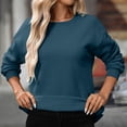 thumbnail image 4 of Oversized Sweatshirt for Women Trendy Fleece Crewneck Casual Long Sleeve Loose Solid Soft Fall Pullover with Pockets, 4 of 7
