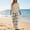 Khaki, variant on Outfit Set Women's Crew Neck 3/4 Sleeve Loose Fit Straight Leg Cropped