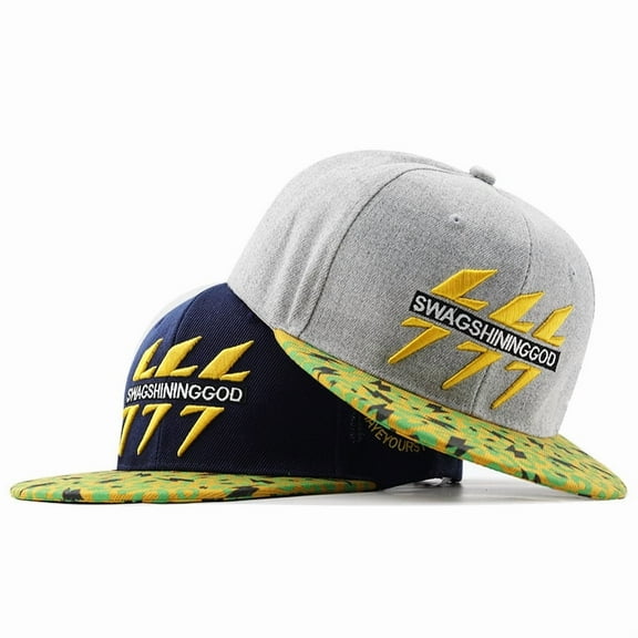 2Pcs Classic Snapback Hats for Men Flat Bill Brim Baseball Cap Fashion Trucker Hats Hip Hop Style Lightning Hat