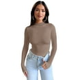thumbnail image 3 of ADREAMLY Women Long Sleeve Tight Fitted Top Double Lined Turtleneck Tops Winter Base Layer Underwear, 3 of 7