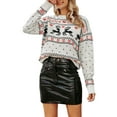 thumbnail image 1 of Gupgi Women Christmas Sweaters Snowflake Reindeer Knitted Pullover Winter Jumper Tops, 1 of 7