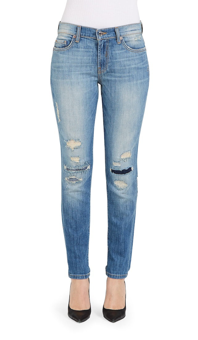 Genetic Los Angeles - Patched Holes Boyfriend Jeans For Women | Light ...