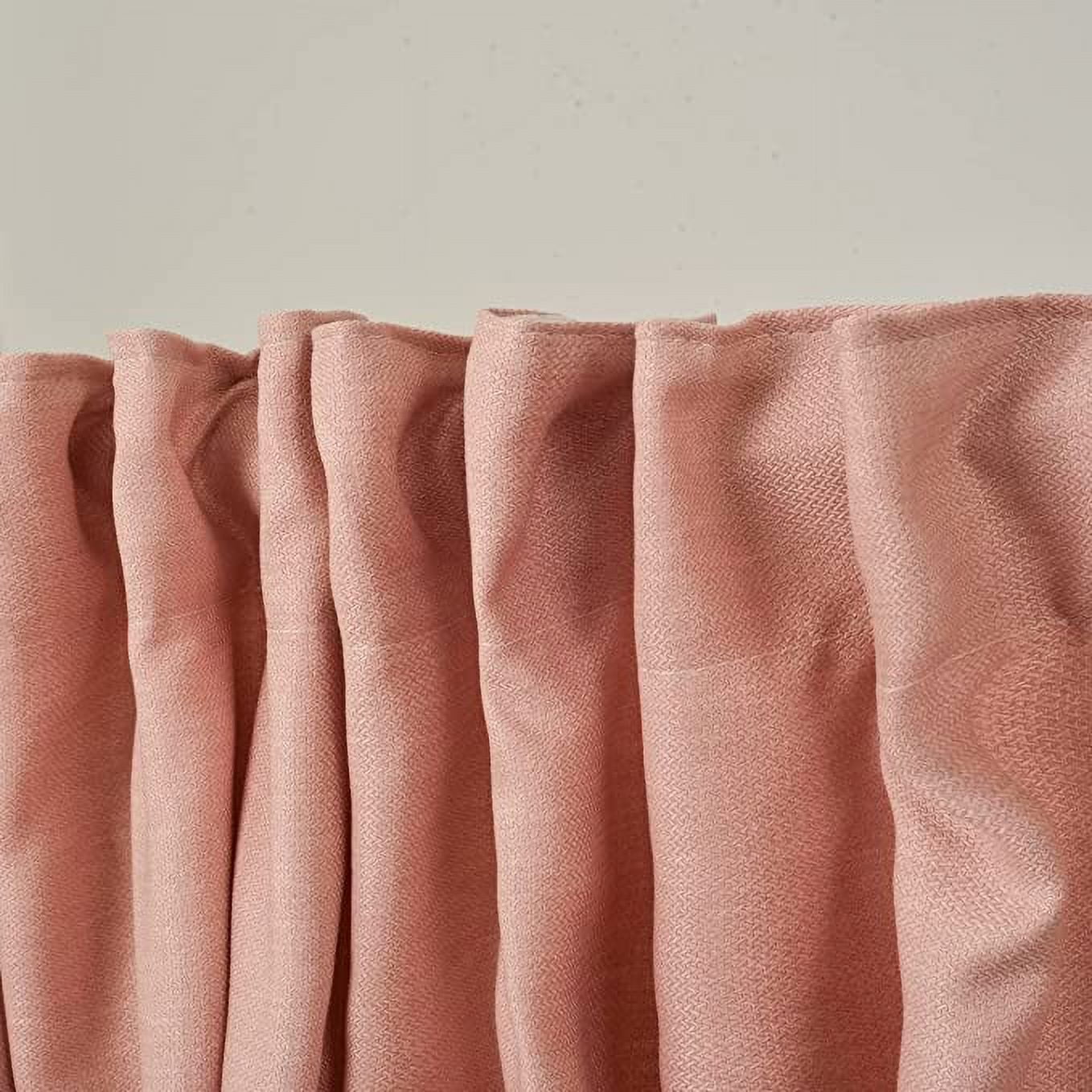 3S Brother's Home Decorative Baby Pink Curtains Extra Long Luxury Colors Linen Look Custom Made 5-25 Feet Made in Turkey Hang Back Tab ( 1 Panel ) Home Décor -(52"Wx204"L)