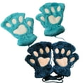 thumbnail image 2 of TELOLY 2Pcs Cotton Gloves for Dry Hands Sleeping,Cute Cartoon Design Gloves for Cold Weather,Bear Paw and Cat Paw Style Gloves for Women Cold Weather,Color Mixing1,2, 2 of 4