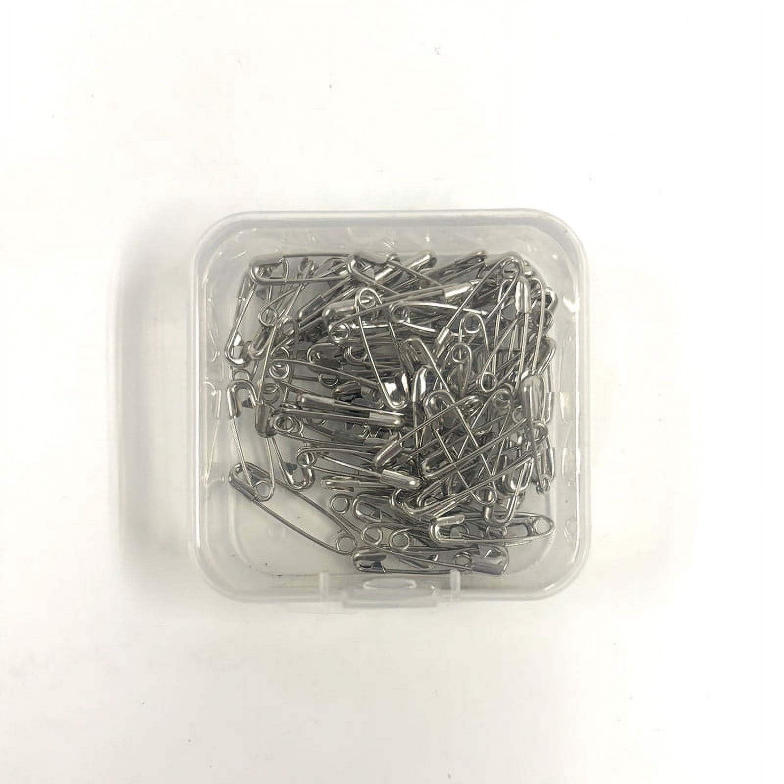 Hello Hobby Silver Safety Pins 80 Count with Assorted Sizes, Nickel-Plated Brass