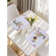 thumbnail image 5 of Happy Easter Placemats Set of 12, Cute Bunny Spring Flowers Butterfly Purple Plaid Placemats for Dining Table, Place Mats for Kitchen Tabletop, Waterproof Wipeable Dining Table Mats Set, 5 of 9