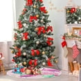 thumbnail image 4 of FMSHPON Pink Flamingo Xmas Christmas Tree Skirt Stand Mat for Holiday Party Decoration Indoor Outdoor 36 inches, 4 of 6