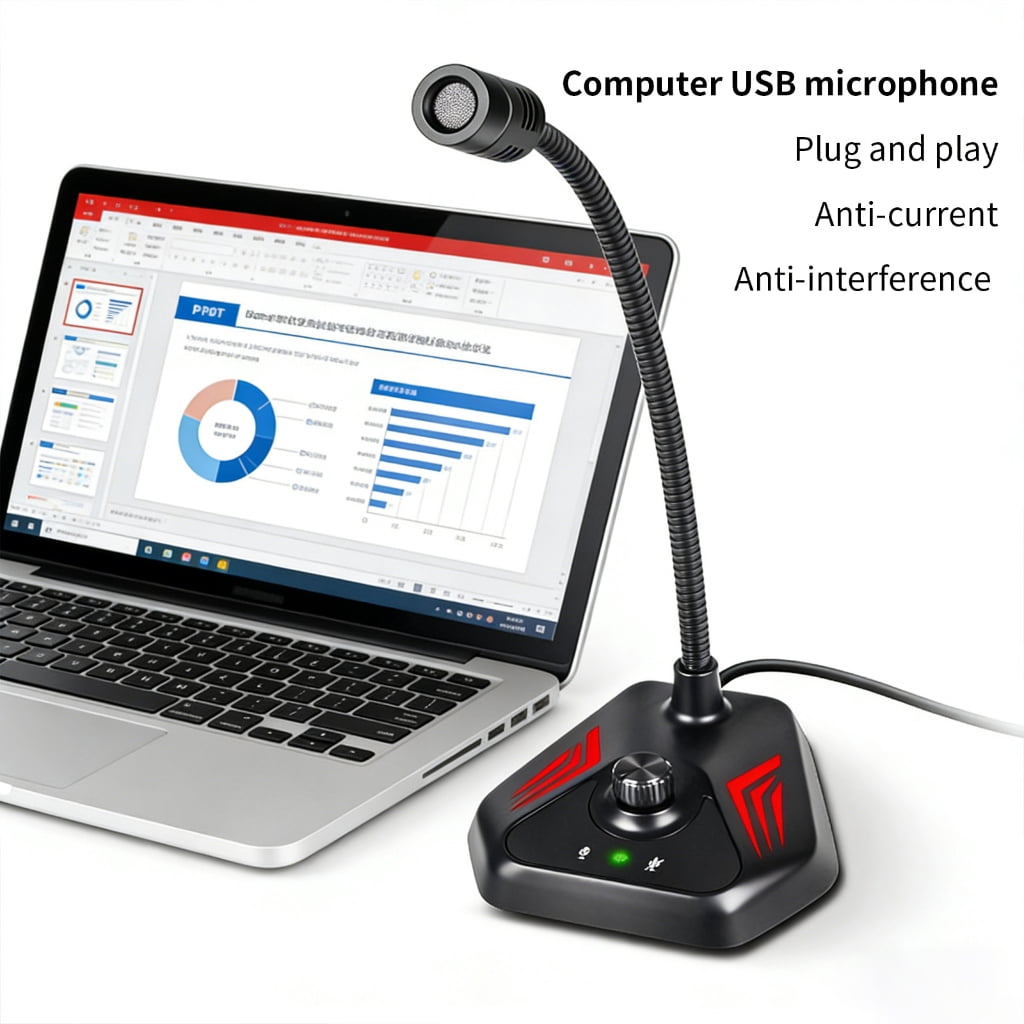 USB Condenser Microphone Durability Featuring Color Lighting for Clear Auditory in Long Gaming and Meetings