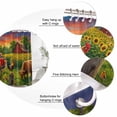 thumbnail image 6 of Shower Curtain Bathroom Set Farm Sunflowers Cow Cock Waterproof Fabric Shower Curtains with Grommets&Hooks, Red Barn Truck Privacy Bath Curtain for Bathtub 72x72in, 6 of 9