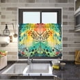 thumbnail image 4 of Yayeee Kitchen Curtains Tier Pair Light Filtering 27"x36" Rod Pocket Short Cafe Window Panel, Colorful Plants, 4 of 7