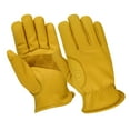 thumbnail image 6 of Work Gloves Cowhide Leather Gloves Reinforced Durable Construction, Hand Tools, Driving, Forest, Gardening Work Safety Gloves Yellow-M, 6 of 9