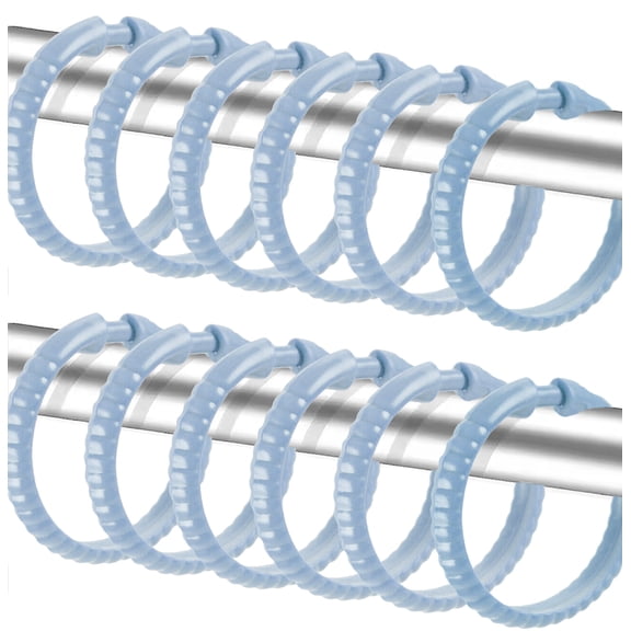 Burgundy 12 Piece Premium Plastic Shower Curtain Hooks Rings Round 2.25" Inches