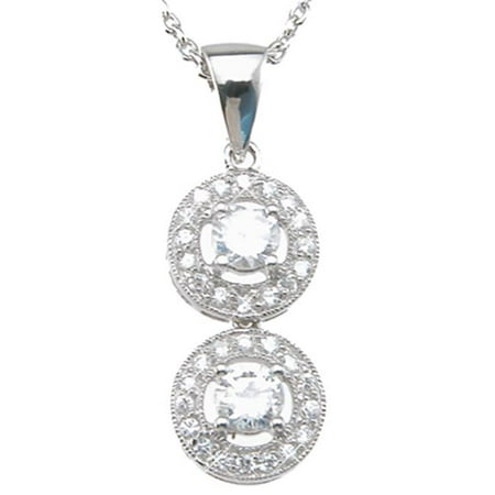 Plutus llgp-y 925 Sterling Silver Rhodium Finish CZ Antique Style Pave Pendant