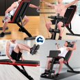 thumbnail image 4 of Bluelander Banco de Ejercicio 105*48.5*138 cm, Banco para Ejercicio Multifuncional 12 en 1, Capacidad de 310 kg, Incluye 2 Ligas, Ajuste de 7 Niveles, Ideal para Casa, Gym, Oficina, Respaldo Acolchado, 4 of 8