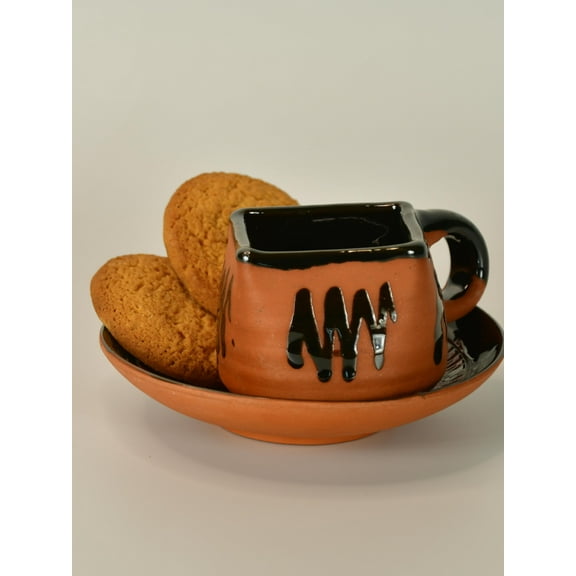 Sowpeace Brown Terracotta The Saucer Story Tea Cup8 oz Pack of 2