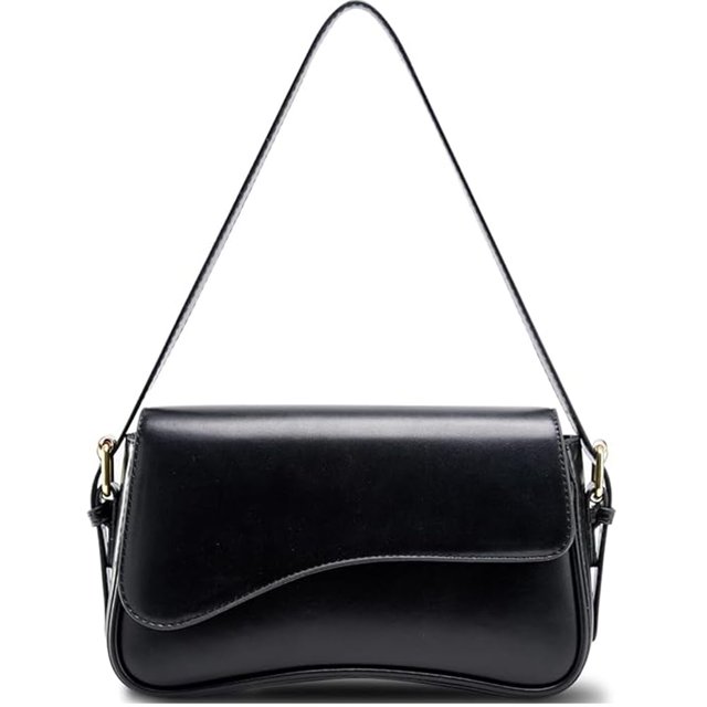 Bolso Geelyda Y2K de cuero vegano negro 25x16x7 cm