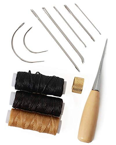 33 Pieces Leather Waxed Thread,Hand Sewing Needles Kit with Leather Craft Hand 