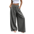 thumbnail image 2 of Wide Leg Pants Woman Elastic High Waist Loose Casual Lightweight Striped Flowy Palazzo Pants with Pockets, 2 of 6