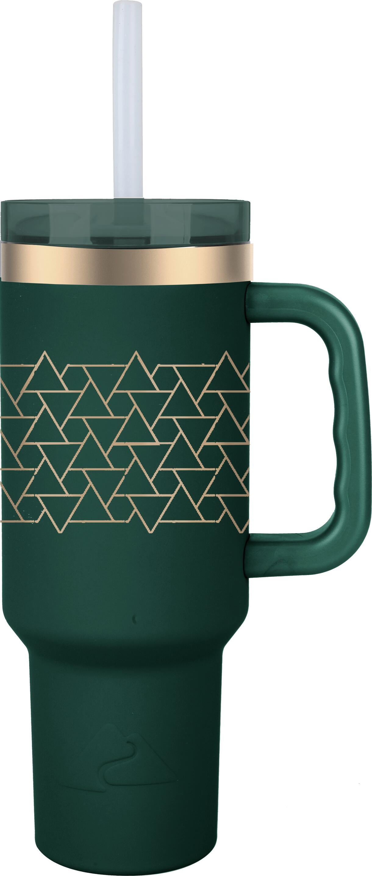 (3 pack) Ozark Trail 40 oz Insulated Stainless Steel Tumbler with Handle, Dark Green