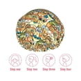 thumbnail image 3 of Yiaed Doodle Owls Print Reusable Shower Cap & Bath Cap & Lined, Oversized Waterproof Shower Caps Designed for all Hair Lengths, 3 of 7