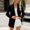 #0433-Black, variant on Fall Blazer Women Long Sleeve Color Block Double Pocket Button Down Lapel Jacket Casual for Office
