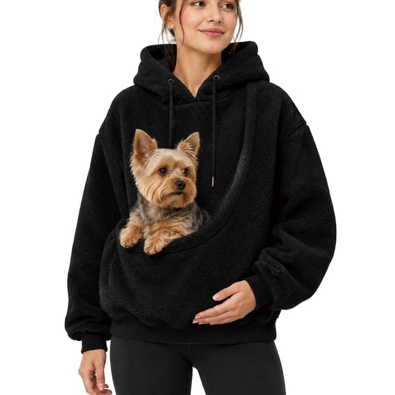 PurrPup Hoodie, Pet Pocket Hoodie with Kangaroo Pouch, Pet Carrier Sweatshirt for Cats and Small Dogs