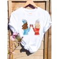 thumbnail image 1 of Camiseta con estampado de árbol de gato para mujer, ropa con estampado de Feliz Navidad y Año Nuevo, 2025, 1 of 5