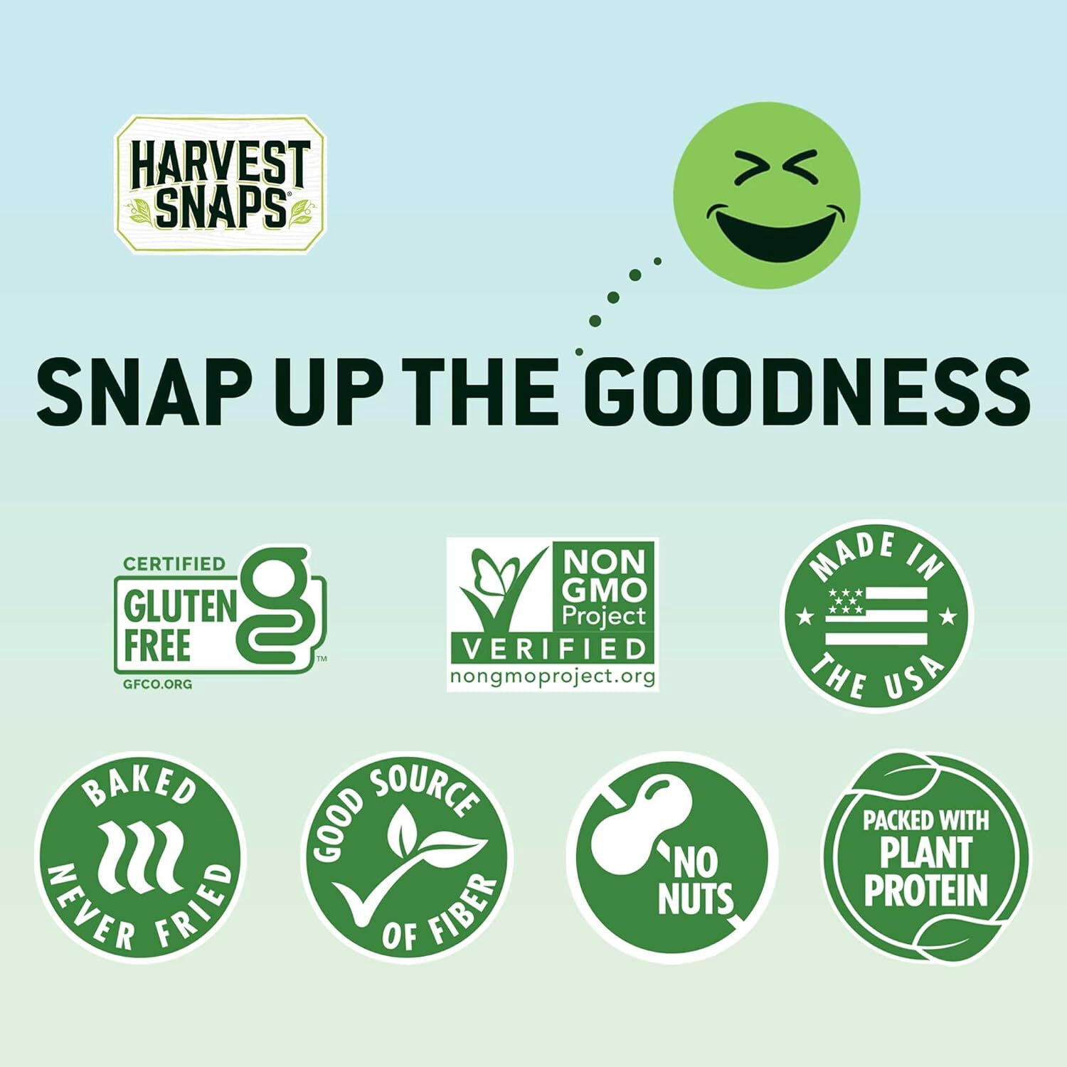 Harvest Snaps Veggie Chips (Lightly Salted Snack Crisps) | Powered by Plant Protein, Gluten Free, Non-GMO Baked Vegetable Crisps | 36 Snack Packs
