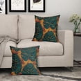 thumbnail image 6 of Teal Green Leaf Pillow Covers 18X18 Inch Summer Tropical Monstera Leaves Plant Decorative Pillow Cases Set of 2 Botanical Cotton Linen Throw Pillows Modern Home Decor For Sofa Couch Cushion Outdoor, 6 of 6