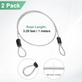 thumbnail image 3 of Uxcell 2-Pack Candado de Cable de Seguridad, 3.28FT Cable de Acero Recubierto para Equipaje con Doble Bucle [Transparente], 3 of 6