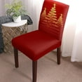 thumbnail image 2 of Christmas Dining Chair Slipcover, Poinsettia Leaves Winter Snowflake Red Chair Protector Stretch Parsons Chair Covers for Dining Room, Restaurant, Kitchen, Party, Set of 6, 2 of 5
