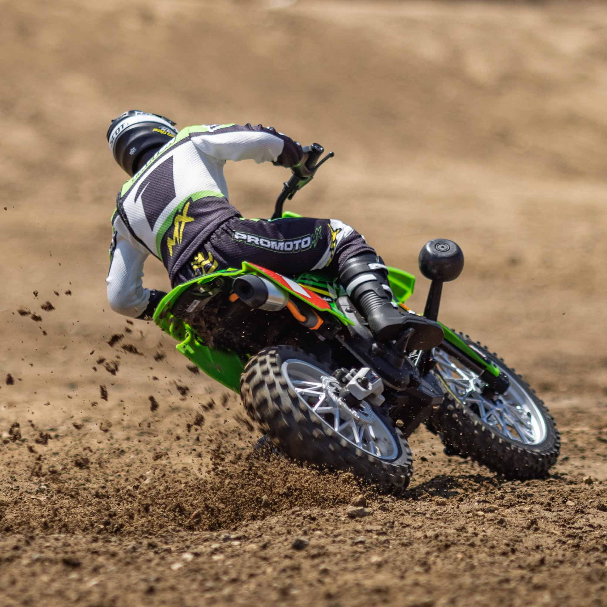Losi RC Motorcycle Promoto-MX 1/4 Motorcycle Ready-To-Run Combo Includes Battery and Charger Pro Circuit LOS06002 Green Other Gas Tank Motorcycle etc.