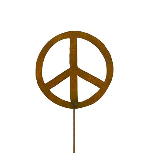 Metal Garden Stake- Artisan Crafted, Peace Sign Decor- Outdoor Garden Decorations by... by Oregardenworks