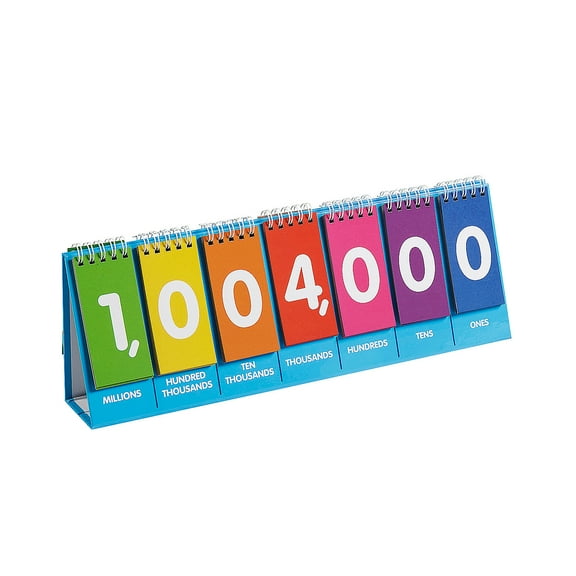 Fun Express 13" x 5" Bright Colors Millions Place Value Flip Number Chart