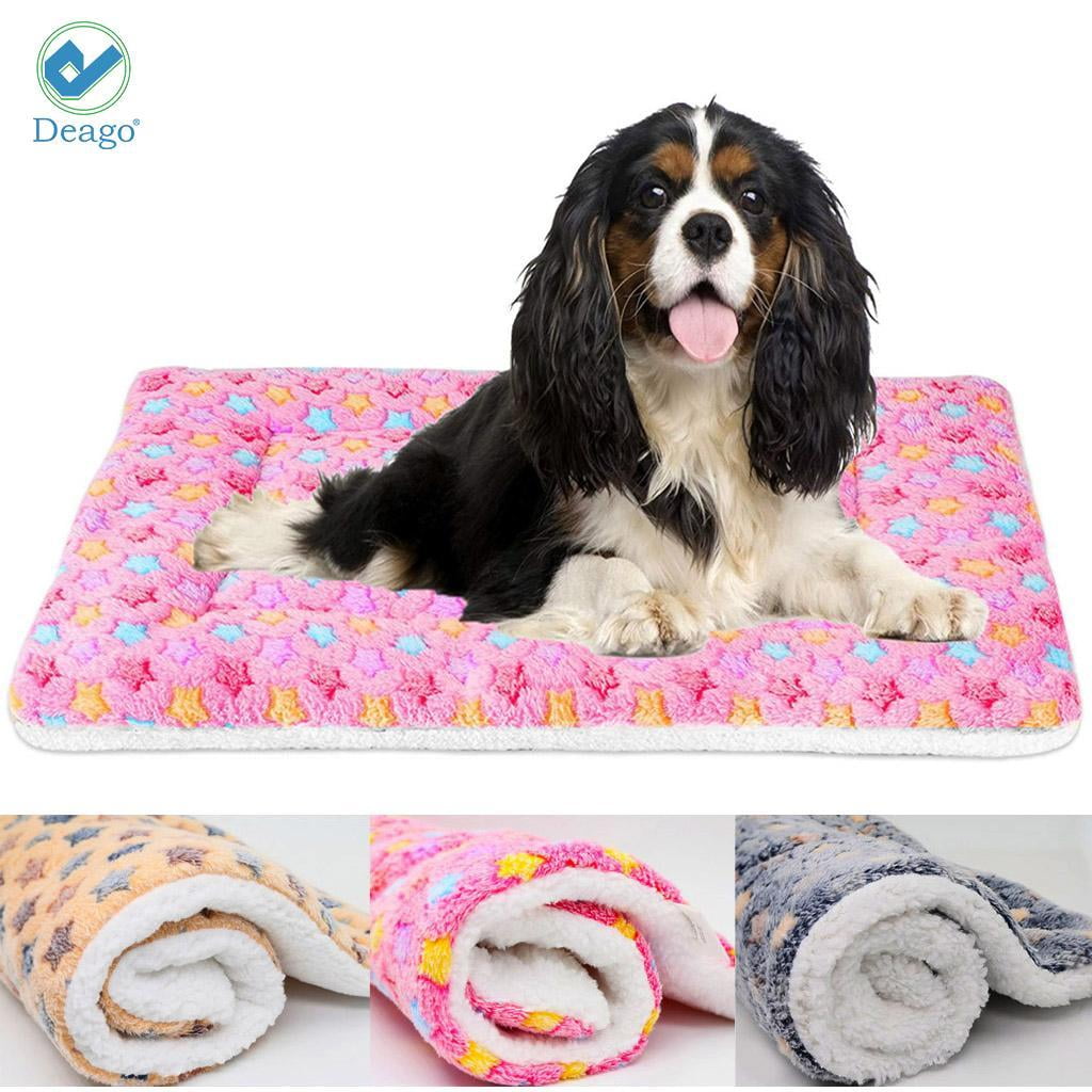 Paw Print Pet Cat Dog Velvet Keep Warmer Blanket Beds Mat For Small to Large Pet 