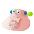 thumbnail image 2 of SGFCWSX Sun Visor Hat for Kids Girls Wide Brim UV Protection Cooling Fan 3D Cartoon Eyes Adjustable Summer Outdoor Beach Sun Hats Pink Free Size, 2 of 3