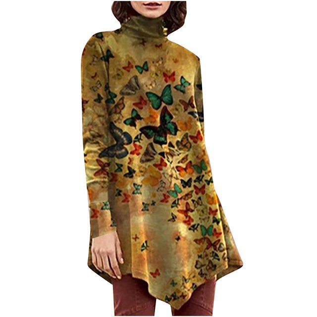 Pompotops Débardeur à Manches Longues Imprimé O-Neck Mode Femme