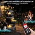 thumbnail image 6 of 25.6" Tall Outdoor Water Fountain,6-Tier Cascading Rock Waterfall with LED Lights,Freestanding Resin Indoor Outdoor Zen Garden Fountain for Patio,Backyard,Relaxing Decor,Gray, 6 of 8