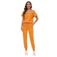 thumbnail image 1 of Set de exfoliantes VIAOLI para mujer con cuello en V y pantalones deportivos con 8 bolsillos, 1 of 7