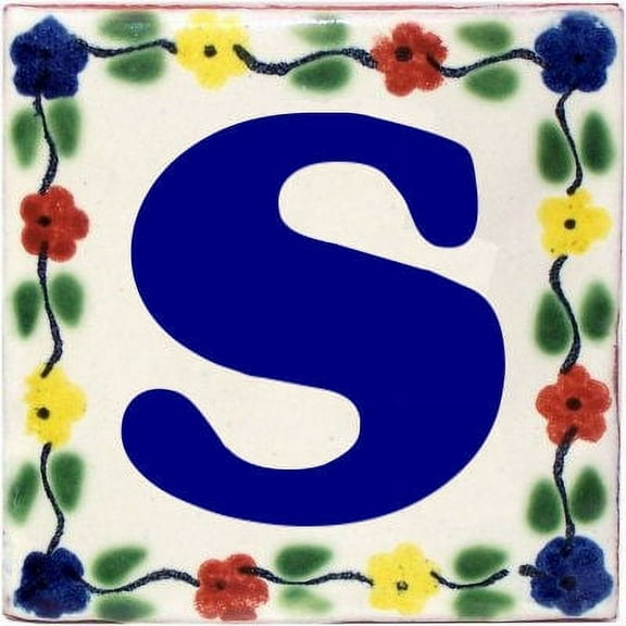 Bouquet Talavera Clay House Letter S, Set of 2 pcs