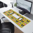 thumbnail image 2 of Long Mouse Pads for Desk,Yellow Boston Terrier and Flower Desk Mats on Top Of Desks, Desk Mouse Pad Extra Large with 3mm Non-Slip Base and Stitched Edge for Gaming,Office,Work,Home 31.5"x11.8", 2 of 6