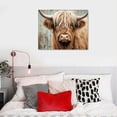 thumbnail image 4 of EastSmooth  Farmhouse Wall Art Highland Cow Wall Decor Canvas Print Brown Vintage Painting Suitable as a gift and home decor, can be hung in bedroom kitchen bathroom dining room living room, 4 of 4